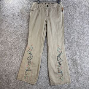 The Cheetah Girls‎ Embroidered Jeans Girls Size 14 Flare Beige